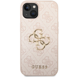 Guess 4G Big Metal Logo dėklas, skirtas iPhone 15 Plus - rožinis