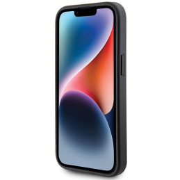 Guess 4G Metal Gold Logo dėklas, skirtas iPhone 15 Plus - pilkas