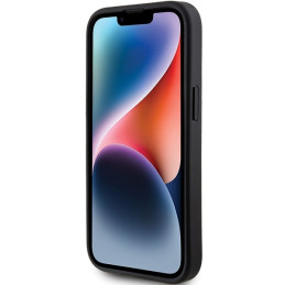 Guess Glitter Script Big 4G dėklas iPhone 15 - juodas