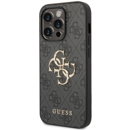 Guess 4G Big Metal Logo dėklas, skirtas iPhone 15 Pro Max - pilkas
