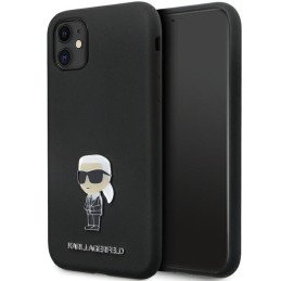 Karl Lagerfeld Silicone Ikonik Metal Pin dėklas iPhone 11 / Xr - juodas