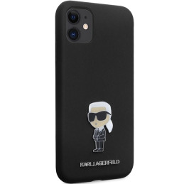 Karl Lagerfeld Silicone Ikonik Metal Pin dėklas iPhone 11 / Xr - juodas