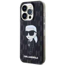 Karl Lagerfeld Monogram Ikonik dėklas iPhone 15 Pro - juodas