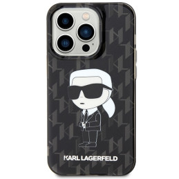 Karl Lagerfeld Monogram Ikonik dėklas iPhone 15 Pro - juodas