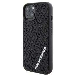 Karl Lagerfeld 3D Rubber Multi Logo dėklas iPhone 15 - juodas