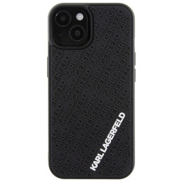 Karl Lagerfeld 3D Rubber Multi Logo dėklas iPhone 15 - juodas