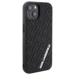 Karl Lagerfeld 3D Rubber Multi Logo dėklas iPhone 15 - juodas
