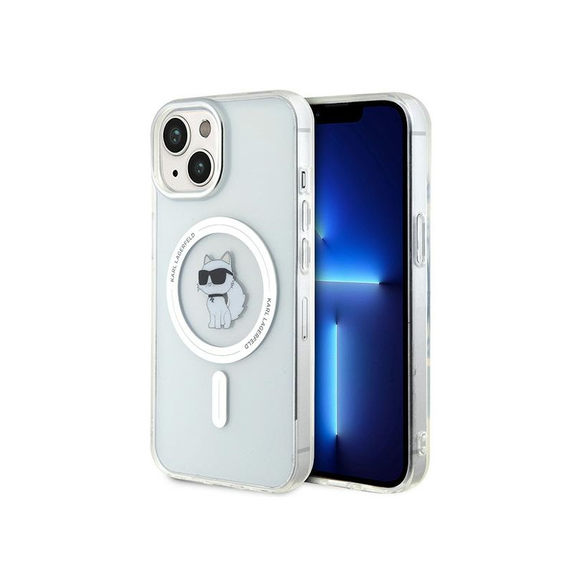 Karl Lagerfeld IML Choupette MagSafe dėklas iPhone 15 - skaidrus