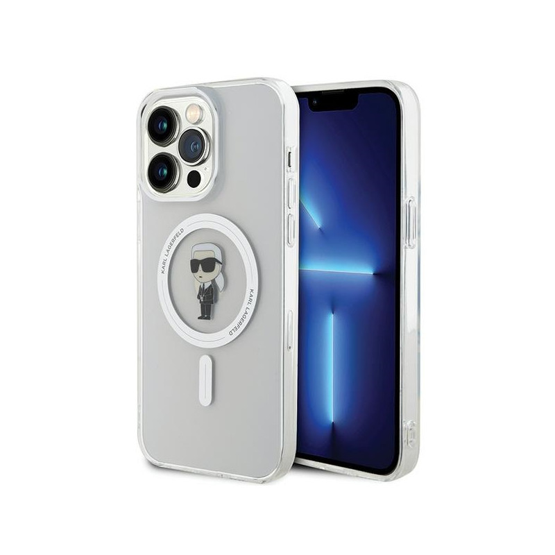 Karl Lagerfeld IML Ikonik MagSafe dėklas iPhone 15 Pro Max - skaidrus
