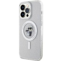 Karl Lagerfeld Karl&Choupette Glitter MagSafe dėklas iPhone 15 Pro Max - skaidrus