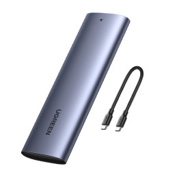 Ugreen M.2 SSD disko korpusas USB 3.2 Gen 2 (SuperSpeed USB 10 Gbps) + USB tipo C laidas, 0,5 m pilkas (CM400 10902)