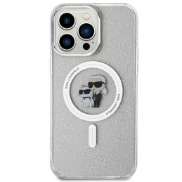 Karl Lagerfeld Karl&Choupette Glitter MagSafe dėklas iPhone 15 Pro Max - skaidrus