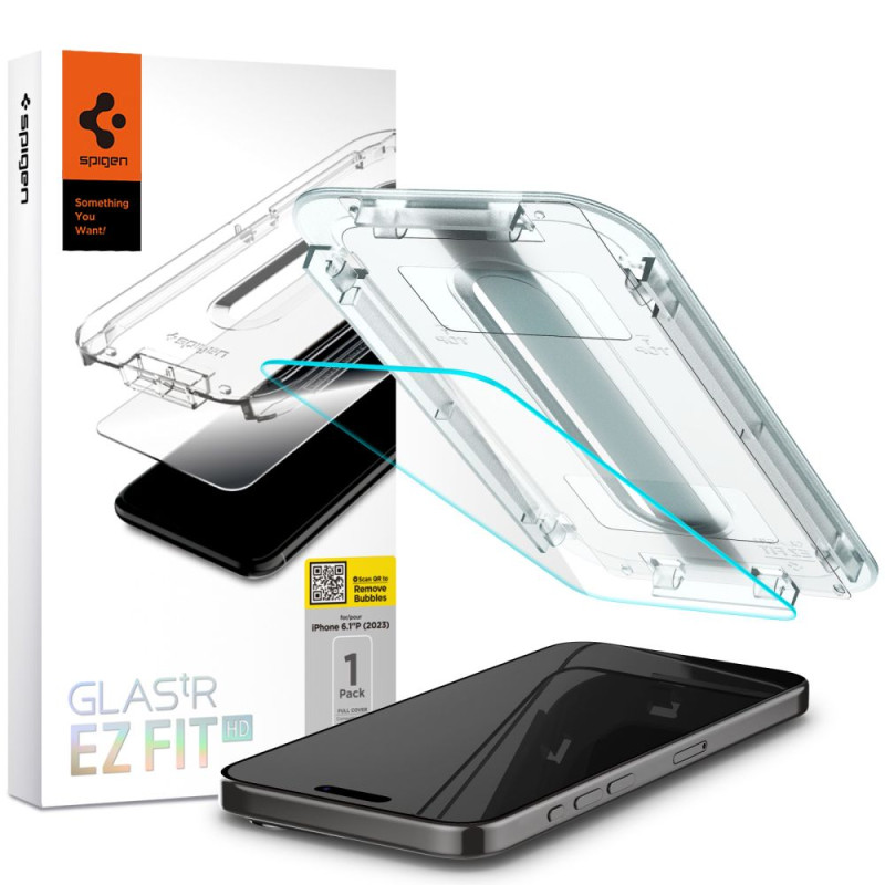 Spigen Glas.tR EZ Fit grūdintas stiklas, skirtas iPhone 15 Pro