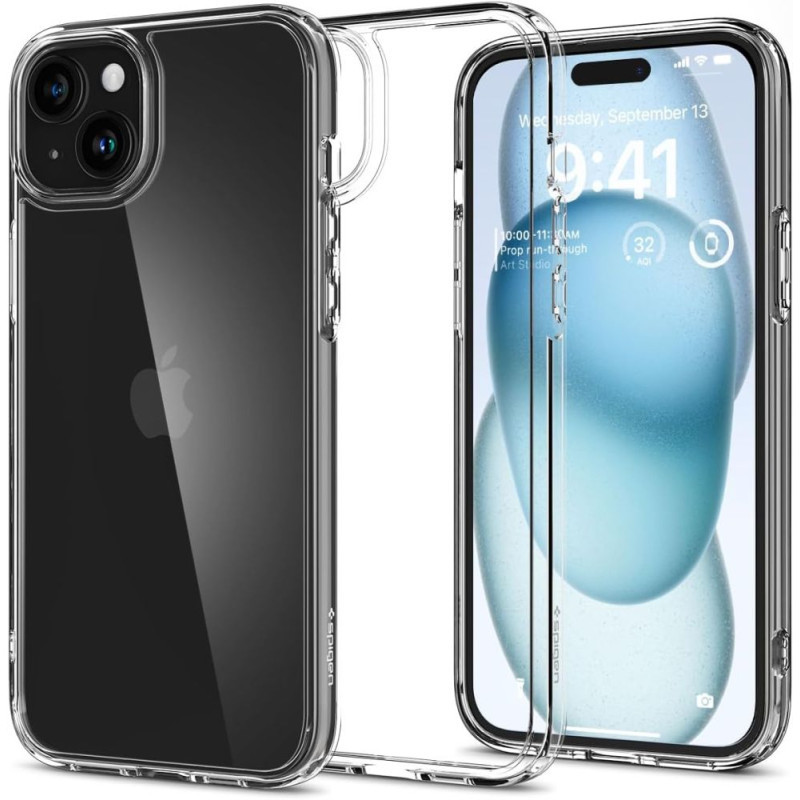 Spigen Ultra Hybrid dėklas iPhone 15 - skaidrus
