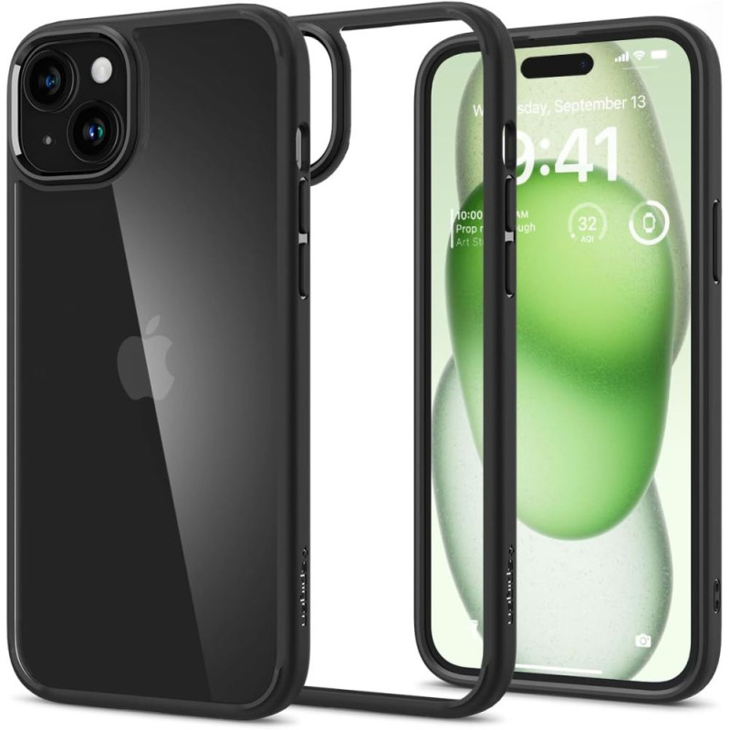 Spigen Ultra Hybrid dėklas, skirtas iPhone 15 Plus - matinė juoda