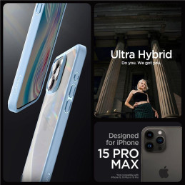 Spigen Ultra Hybrid dėklas iPhone 15 Pro Max - šviesiai mėlynas