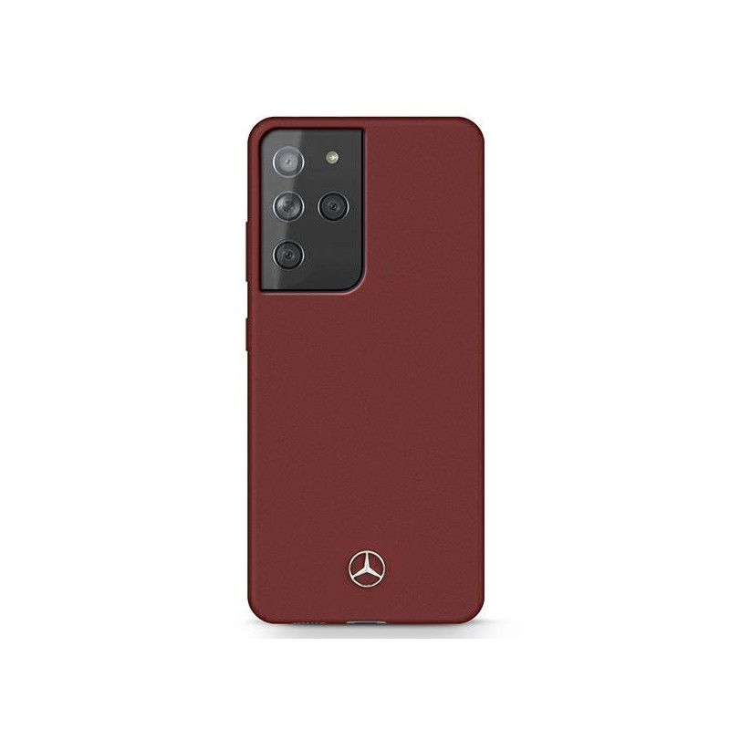 Mercedes Silicone Line dėklas Samsung Galaxy S21 Ultra - raudonas