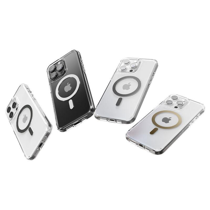 Spigen Crystal Hybrid MagSafe dėklas iPhone 15 Pro - skaidrus ir baltas