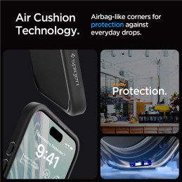 Spigen Crystal Hybrid dėklas iPhone 15 Pro - juodas
