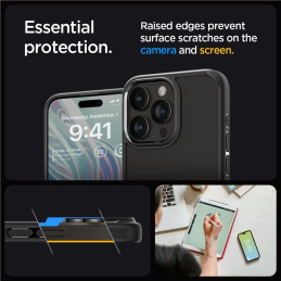 Spigen Crystal Hybrid dėklas iPhone 15 Pro - juodas