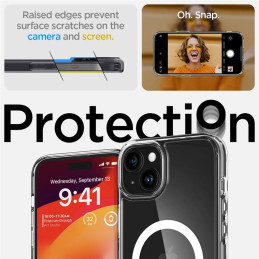 Spigen Crystal Hybrid MagSafe dėklas iPhone 15 Plus - skaidrus