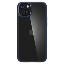 Spigen Crystal Hybrid dėklas iPhone 15 Plus - skaidrus ir mėlynas