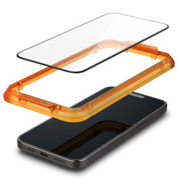 Spigen ALM Glass FC grūdintas stiklas skirtas iPhone 15 Plus - juodas 2 vnt.