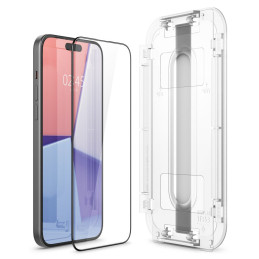 Spigen Glas.tR EZ Fit FC grūdintas stiklas skirtas iPhone 15 Plus - juodas 2 vnt.
