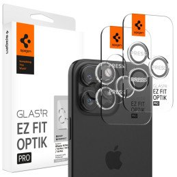 Spigen Glas.tR EZ Fit Optik Pro kameros dangtelis skirtas iPhone 15 Pro / 15 Pro Max / 16 Pro / 16 Pro Max - 2 vnt.