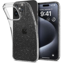 Spigen Liquid Crystal dėklas iPhone 15 Pro - skaidrus ir blizgantis