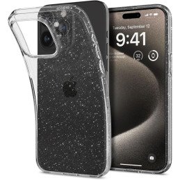 Spigen Liquid Crystal dėklas iPhone 15 Pro Max - skaidrus ir blizgantis