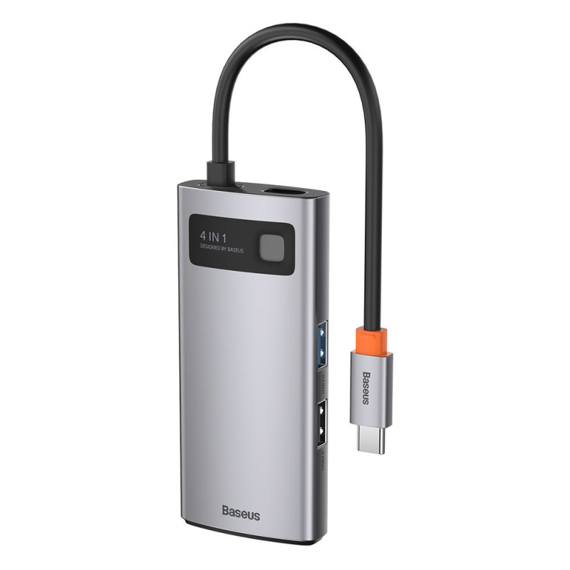 „Baseus Metal Gleam 4in1“ daugiafunkcis C tipo USB koncentratorius – C tipo USB maitinimo tiekimas 100 W / HDMI 4K 30 Hz...