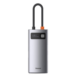 „Baseus Metal Gleam 4in1“ daugiafunkcis C tipo USB koncentratorius – C tipo USB maitinimo tiekimas 100 W / HDMI 4K 30 Hz...