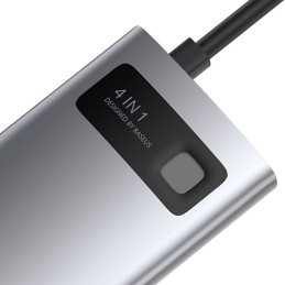 „Baseus Metal Gleam 4in1“ daugiafunkcis C tipo USB koncentratorius – C tipo USB maitinimo tiekimas 100 W / HDMI 4K 30 Hz...