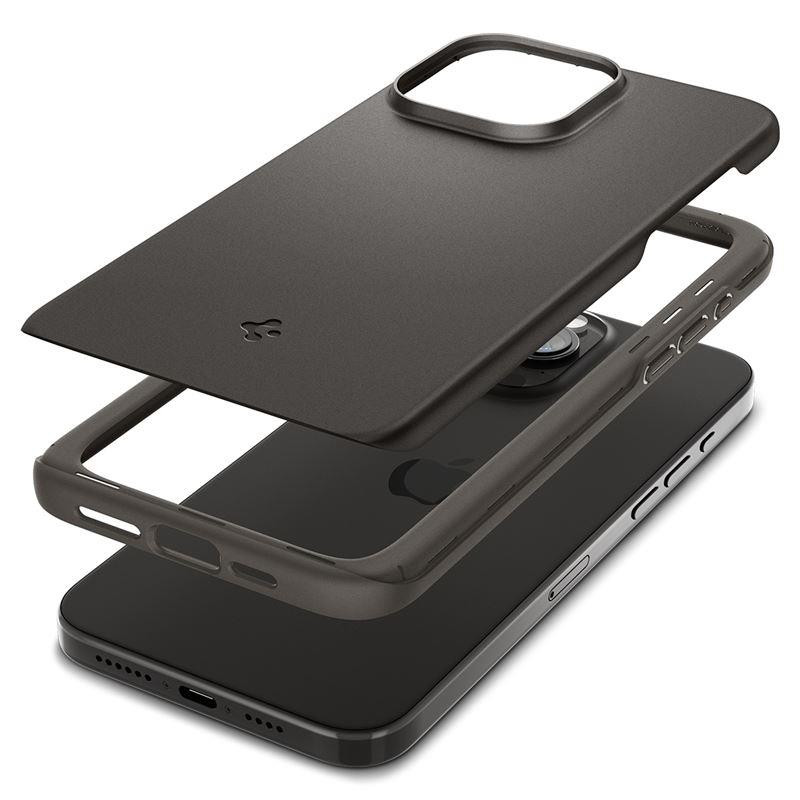 Spigen Thin Fit dėklas iPhone 15 Pro - pilkas