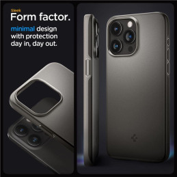 Spigen Thin Fit dėklas iPhone 15 Pro - pilkas