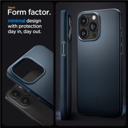 Spigen Thin Fit dėklas iPhone 15 Pro Max - juodas metalas