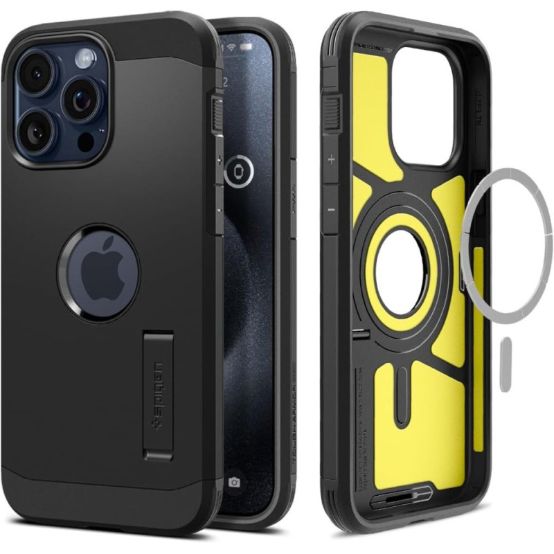 Spigen Tough Armor MagSafe dėklas iPhone 15 Pro - juodas