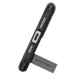 Spigen Tough Armor MagSafe dėklas su stovu iPhone 15 - metalo pilka