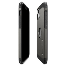 Spigen Tough Armor MagSafe dėklas su stovu iPhone 15 Plus - metalo pilka