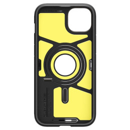 Spigen Tough Armor MagSafe dėklas su stovu iPhone 15 Plus - metalo pilka