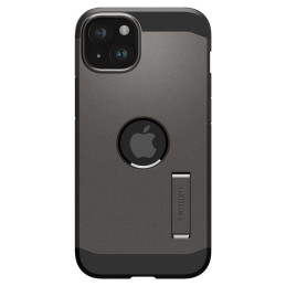 Spigen Tough Armor MagSafe dėklas su stovu iPhone 15 Plus - metalo pilka