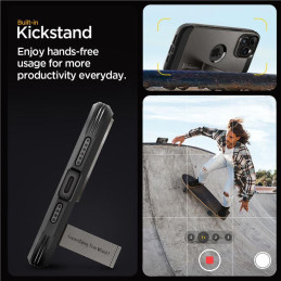 Spigen Tough Armor MagSafe dėklas, skirtas iPhone 15 Pro - metalo pilka