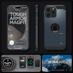 Spigen Tough Armor MagSafe dėklas iPhone 15 Pro Max - juodas metalas