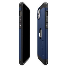 Spigen Tough Armor MagSafe dėklas su stovu iPhone 15 Plus - mėlynas