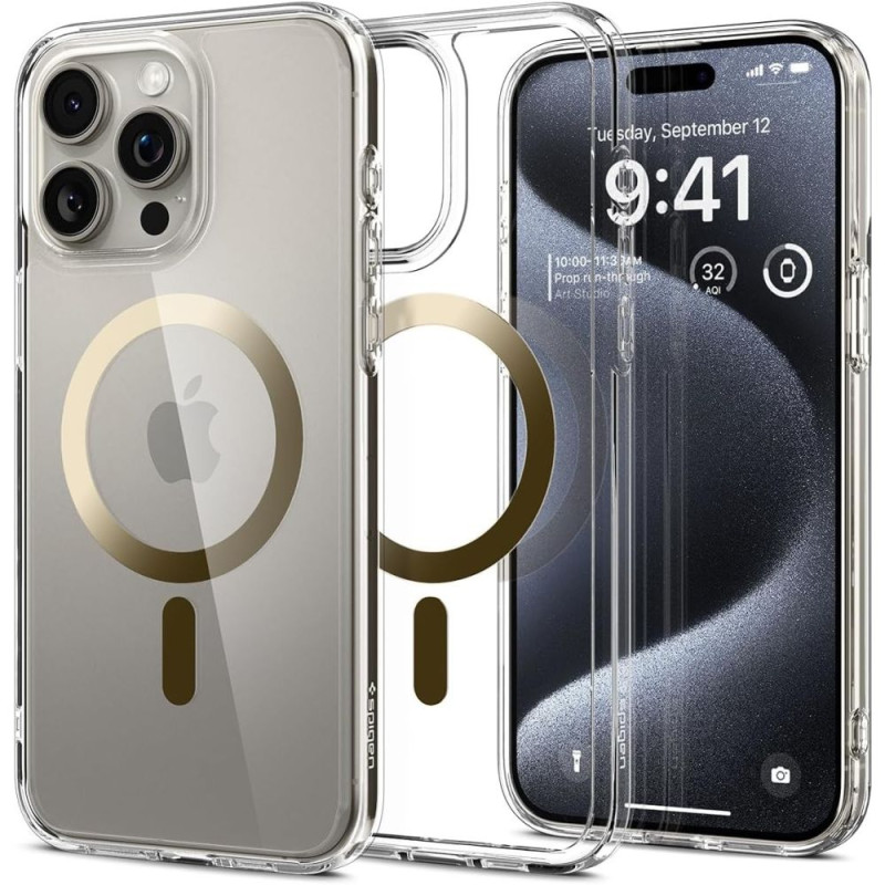 Spigen Ultra Hybrid Mag dėklas su MagSafe iPhone 15 Pro - auksinis