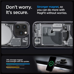 „Spigen Ultra Hybrid Mag“ dėklas su „MagSafe“, skirtas „iPhone 15 Pro“ – tamsiai pilka (nulio vieno raštas)