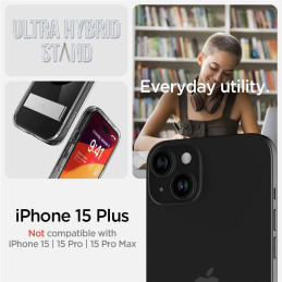 Spigen Ultra Hybrid S MagSafe dėklas su stovu iPhone 15 Plus - juodas