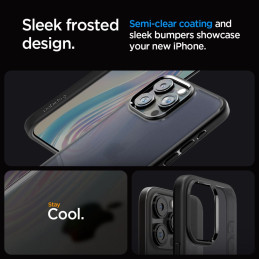 Spigen Ultra Hybrid dėklas iPhone 15 Pro - skaidrus ir juodas