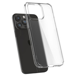 Spigen Ultra Hybrid dėklas iPhone 15 Pro - skaidrus ir matinis
